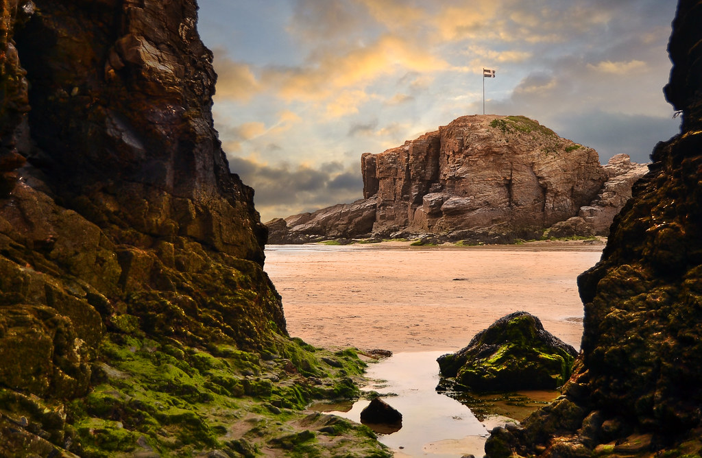 Perranporth chapel rock